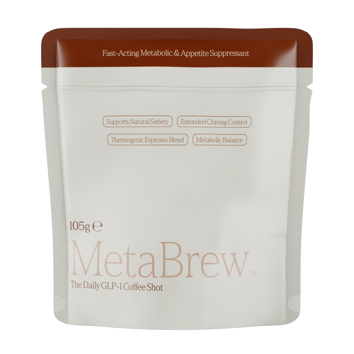 MetaBrew 105g pouch, the daily GLP-1 coffee shot